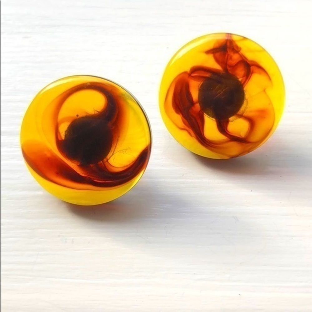 Vintage Lucite Circle Earrings